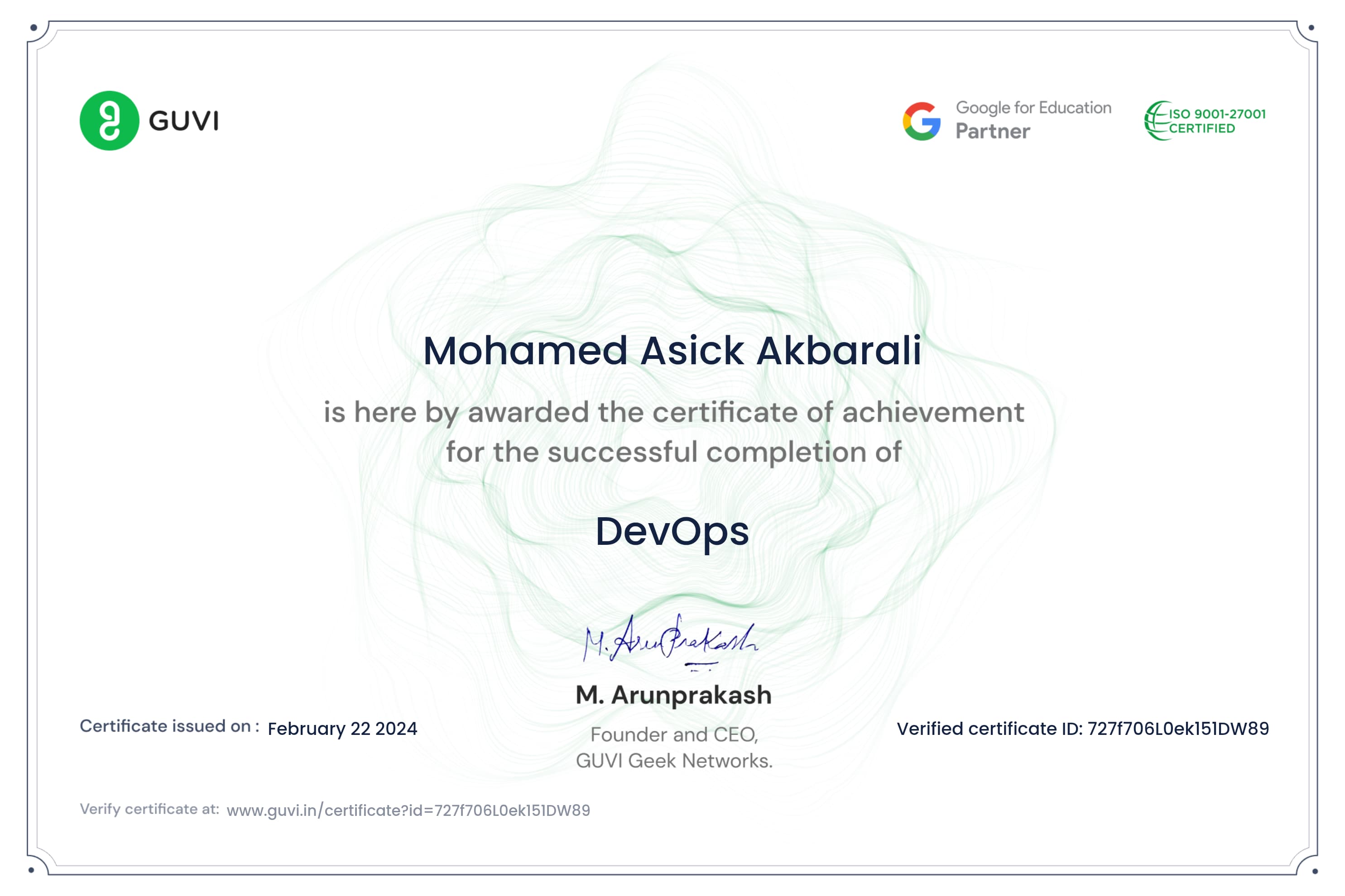 Certificate 1